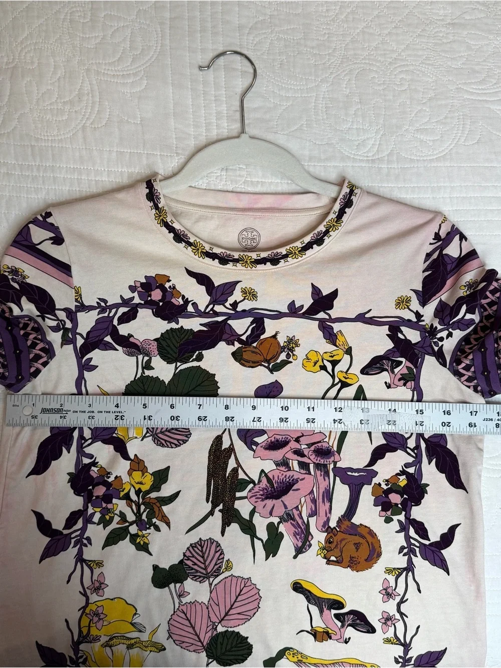 Tory Burch Most Wanted Mushroom Party Floral T-shirt Dress Women’s Small READ